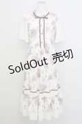 axes femme / フラワーレースワンピース  白Ｘボルドー T-25-08-12-022-AX-OP-SA-ZI