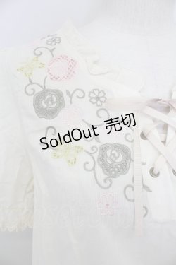 画像6: axes femme / 胸元刺繍編み上げトップス  アイボリー T-25-08-12-002-AX-TO-SA-ZI