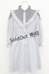 LOLITAその他(お買取対象外) / レース切り替えワンピース M ブルーグレー T-25-08-12-024-LO-OP-SA-ZI