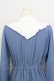 画像3: axes femme POETIQUE / チャイナボタン刺繍襟付ワンピース M ブルー T-25-08-12-025-AX-OP-SA-ZT