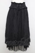 axes femme / ウエスト編み上げレーススカート  黒 T-25-08-12-028-AX-SK-SA-ZT
