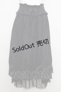 axes femme / ウエスト編み上げレーススカート  黒 T-25-08-12-028-AX-SK-SA-ZI