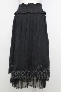 画像2: axes femme / ウエスト編み上げレーススカート  黒 T-25-08-12-028-AX-SK-SA-ZT