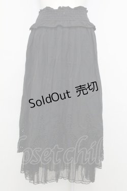 画像2: axes femme / ウエスト編み上げレーススカート  黒 T-25-08-12-028-AX-SK-SA-ZI