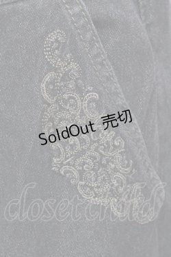 画像3: axes femme / ポケット刺繍デニム風スカート  黒デニム T-25-08-12-029-AX-SK-SA-ZI