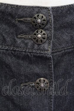 画像4: axes femme / ポケット刺繍デニム風スカート  黒デニム T-25-08-12-029-AX-SK-SA-ZT