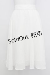 F i.n.t / ラインゴムベルト付きシアースカート  アイボリー T-25-08-12-030-CA-SK-SA-ZI