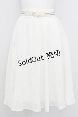 画像1: F i.n.t / ラインゴムベルト付きシアースカート  アイボリー T-25-08-12-032-CA-SK-SA-ZI