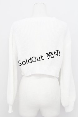 画像2: axes femme POETIQUE / ビジューボタンショートカーディガン  ホワイト T-25-08-12-001-AX-TO-SA-ZI