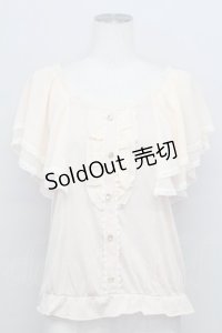 axes femme / シフォン袖トップス  ピンク T-25-08-12-004-AX-TO-SA-ZT