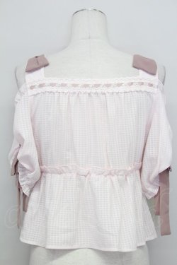 画像2: axes femme POETIQUE / 肩リボントップス  ピンク T-25-08-12-005-AX-TO-SA-ZT