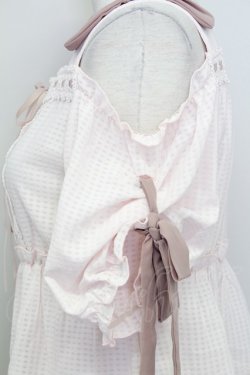 画像3: axes femme POETIQUE / 肩リボントップス  ピンク T-25-08-12-005-AX-TO-SA-ZT