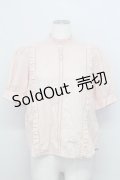 axes femme / ピンタックレースハイネックブラウス  ピンク T-25-08-12-006-AX-BL-SA-ZI
