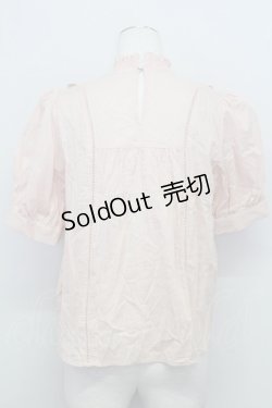 画像2: axes femme / ピンタックレースハイネックブラウス  ピンク T-25-08-12-006-AX-BL-SA-ZI
