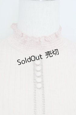 画像5: axes femme / ピンタックレースハイネックブラウス  ピンク T-25-08-12-006-AX-BL-SA-ZI