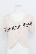 axes femme / リボンデザインボレロ  ピンク T-25-08-12-007-AX-TO-SA-ZT