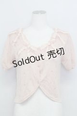 axes femme / リボンデザインボレロ  ピンク T-25-08-12-007-AX-TO-SA-ZI