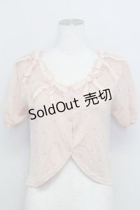 axes femme / リボンデザインボレロ  ピンク T-25-08-12-007-AX-TO-SA-ZT