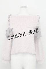 axes femme / パール&レースアップフェザーニット M ピンク T-25-08-12-008-AX-TO-SA-ZI