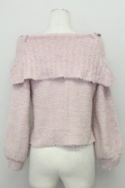 画像2: axes femme / パール&レースアップフェザーニット M ピンク T-25-08-12-008-AX-TO-SA-ZT