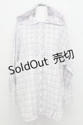F i.n.t / フード付きビッグチェックシャツ  ラベンダー×ブルー T-25-08-12-010-CA-BL-SA-ZI