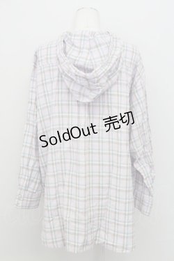 画像2: F i.n.t / フード付きビッグチェックシャツ  ラベンダー×ブルー T-25-08-12-010-CA-BL-SA-ZI