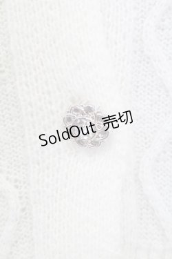 画像5: axes femme POETIQUE / ビジューボタンショートカーディガン  ホワイト T-25-08-12-001-AX-TO-SA-ZI