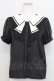 画像1: axes femme POETIQUE / セーラー半袖ブラウス  黒Ｘ白 T-25-08-12-014-AX-BL-SA-ZT (1)