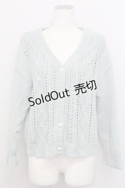 画像1: axes femme / 透かし柄ニットカーディガン  ミント T-25-08-12-015-AX-TO-SA-ZI