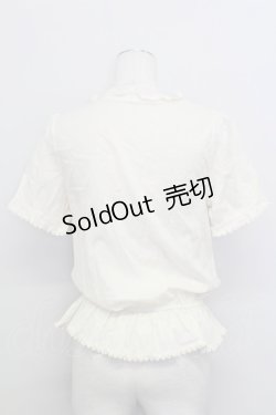 画像2: axes femme / 胸元刺繍編み上げトップス  アイボリー T-25-08-12-002-AX-TO-SA-ZI