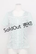 axes femme / 総レースビスチェ風プルオーバー  ミント T-25-08-12-016-AX-TO-SA-ZT