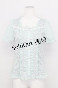 axes femme / 総レースビスチェ風プルオーバー  ミント T-25-08-12-016-AX-TO-SA-ZT