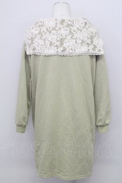 画像2: axes femme / ハーフジップパーカーチュニ  グリーンＸ白 T-25-08-12-017-AX-TO-SA-ZT