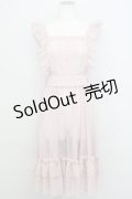 axes femme kawaii / ドットチュールエプロン  ピンク T-25-08-12-021-AX-OP-SA-ZT