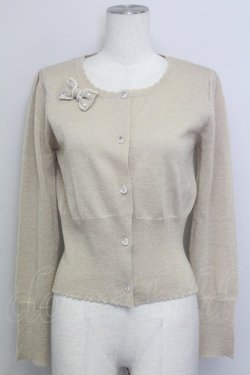 画像1: Shirley Temple / ラメニットカーディガン 160CM ベージュラメ T-25-08-16-003-ET-TO-SA-ZT