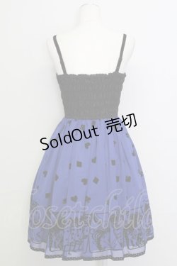 画像2: Emily Temple cute / フロッキートランプノースリーブワンピース  黒Ｘ青 T-25-08-16-026-ET-OP-SA-ZI