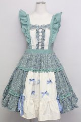 axes femme kawaii / ハミングフローラジャンスカ  グリーン T-25-08-16-028-AX-OP-SA-ZT