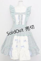 axes femme kawaii / ハミングフローラジャンスカ  グリーン T-25-08-16-028-AX-OP-SA-ZI