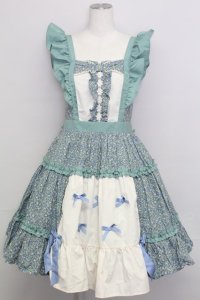 axes femme kawaii / ハミングフローラジャンスカ  グリーン T-25-08-16-028-AX-OP-SA-ZT
