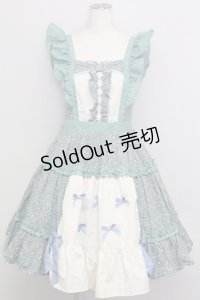 axes femme kawaii / ハミングフローラジャンスカ  グリーン T-25-08-16-028-AX-OP-SA-ZI