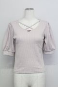 Ank Rouge / ミニローズ半袖ニットトップス  ピンク T-25-08-16-004-CA-TO-SA-ZT
