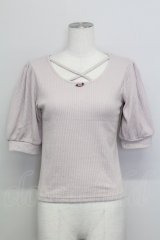 Ank Rouge / ミニローズ半袖ニットトップス  ピンク T-25-08-16-004-CA-TO-SA-ZT