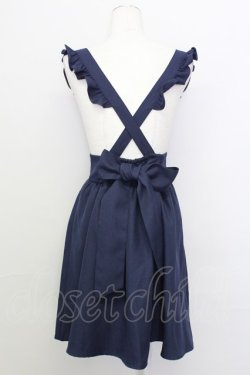 画像2: Amavel / フリルサスペンダースカート  ネイビーＸ白 T-25-08-16-036-CA-SK-SA-ZT