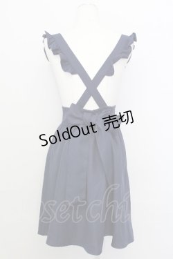画像2: Amavel / フリルサスペンダースカート  ネイビーＸ白 T-25-08-16-036-CA-SK-SA-ZI