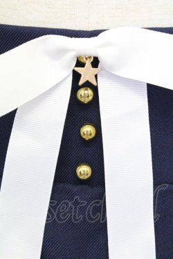 画像3: Amavel / フリルサスペンダースカート  ネイビーＸ白 T-25-08-16-036-CA-SK-SA-ZT
