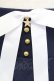 画像3: Amavel / フリルサスペンダースカート  ネイビーＸ白 T-25-08-16-036-CA-SK-SA-ZT (3)