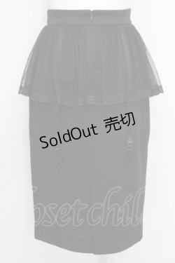 画像2: E hyphen world gallery / チュールガータータイトスカート  黒 T-25-08-16-038-LO-SK-SA-ZI