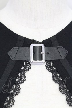 画像4: DearMyLove / バックル十字架チャームつけ襟  黒 T-25-08-16-039-EL-ZA-SA-ZI