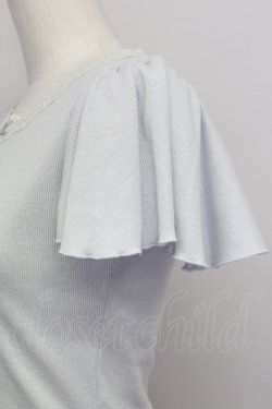 画像4: mon lily / レースリボン半袖トップス  サックス T-25-08-16-007-LO-TO-SA-ZT