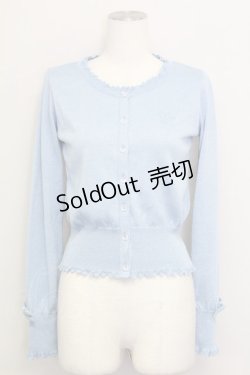 画像1: Shirley Temple / ST刺繍ラメニットカーディガン 154〜162CM サックスラメ T-25-08-16-009-ET-TO-SA-ZI